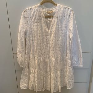 ASOS White Tiered Trapeze Dress